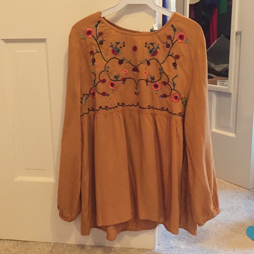 Mustard Peasant Top